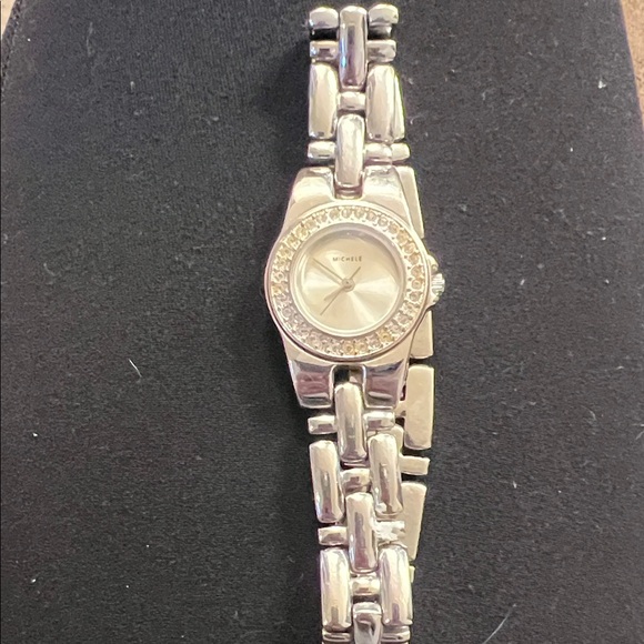 Michele* Silver Watch with Crystal Detailing *most likely a knockoff - Picture 2 of 6